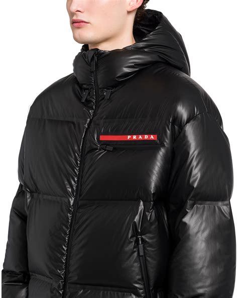 black prada puffer jacket|prada puffer jacket men.